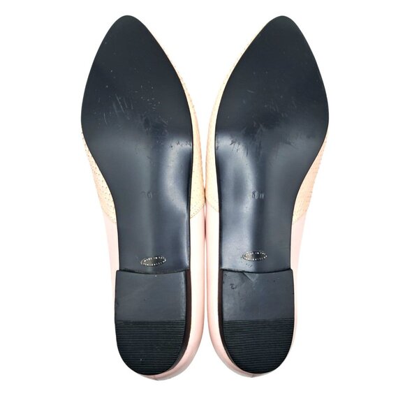 Vintage Blush Pink Shoes Womens Sz 40 8.5 Leather & Snakeskin Lace-Up Loafers by - Picture 8 of 14